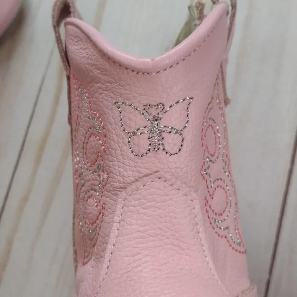 MaMTaKoN Pink Genuine Leather Cowboy Boots Size 6-12 Months